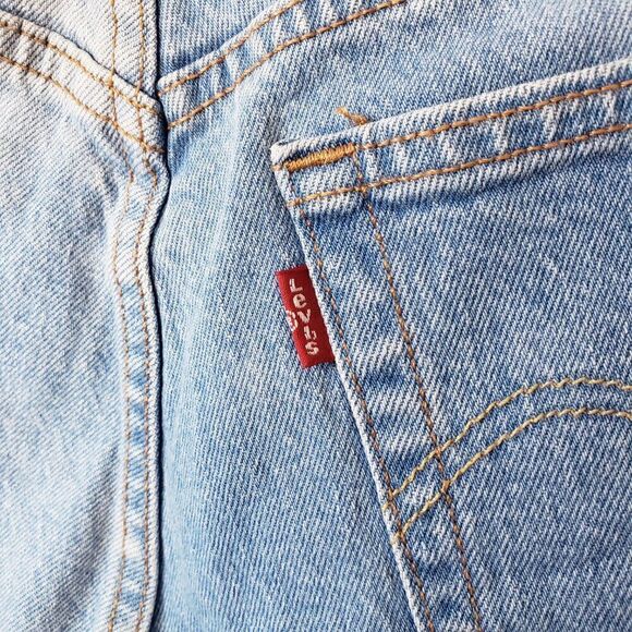 Levis 501 Womens Jean Shorts Size 28 Waist Bleach Acid Wash Denim Button Fly - Picture 6 of 10